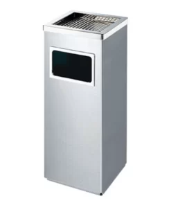 Thùng rác inox vuông có gạt tàn