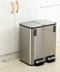 Thùng rác inox đạp chân 2 ngăn H79 -12L