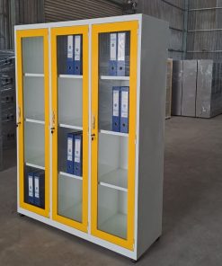 Tủ hồ sơ 3 khoang kính màu