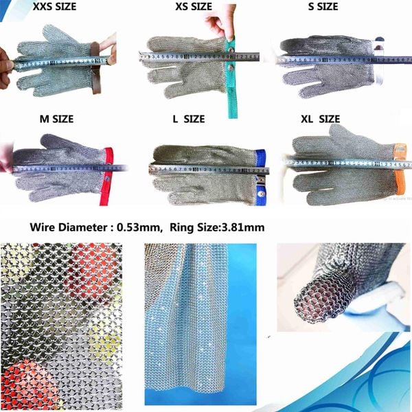 Bảng size găng tay chống cắt inox