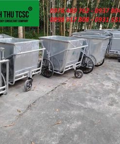 Xe thu gom rác bằng tôn 500L không nắp đậy