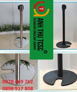 Cột chắn inox dây kéo đế chữ U